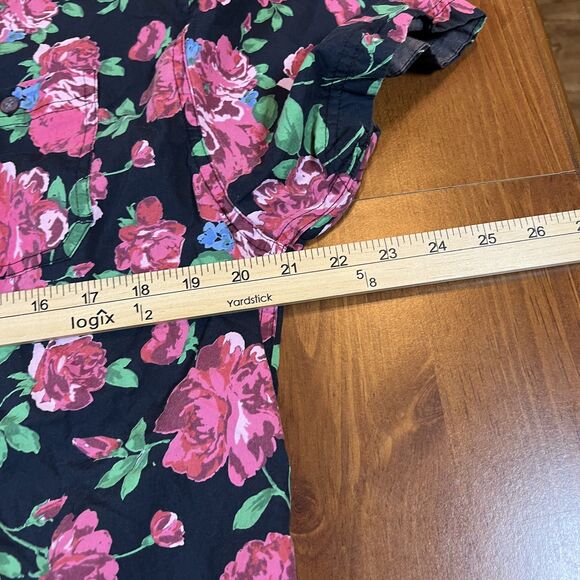 Artistry In Motion Shirt Mens XL Black Floral Button Up Slim‎ Fit Cotton Casual - Picture 7 of 8